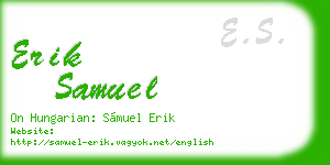 erik samuel business card