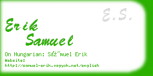 erik samuel business card